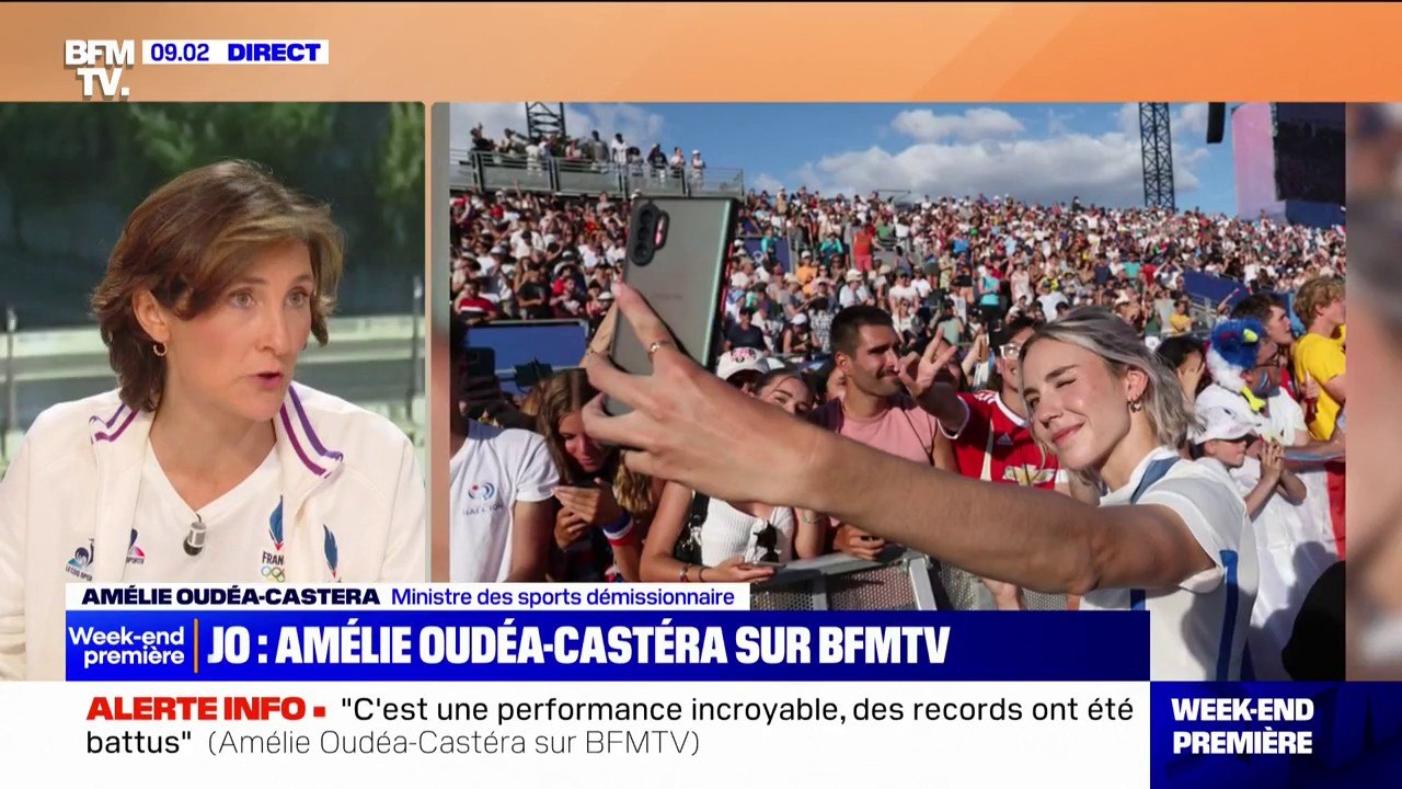 "On est 100% au rendez-vous de nos engagements", affirme Amélie Oudéa-Castéra, ministre démissionnaire des Sports et des Jeux olympiques, à propos de la qualité de l'eau de la Seine