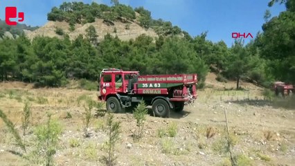 Manisa'nın Salihli ilçesindeki orman yangınına müdahale sürüyor