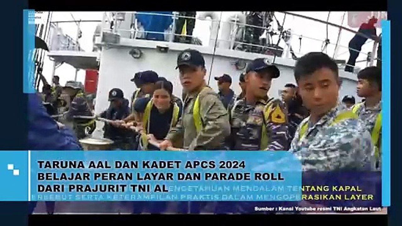 Taruna AAL dan Kadet APCS 2024 BELAJAR PERAN LAYAR DAN PARADE ROLL DARI PRAJURIT TNI