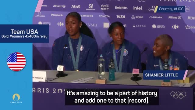 USA women honoured to be 'part of history' with 4x400m relay gold
