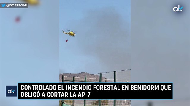 Controlado el incendio forestal en Benidorm que obligó a cortar la AP-7