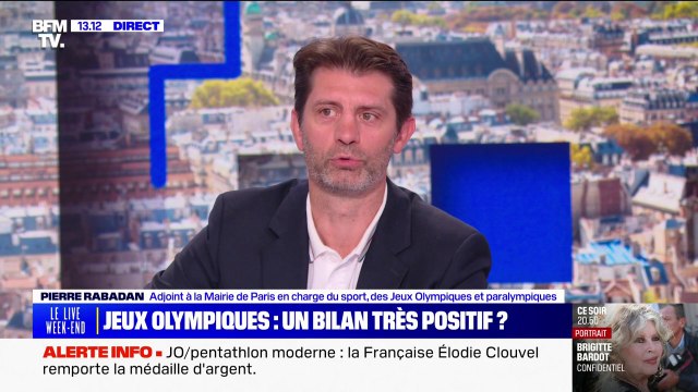 Pierre Rabadan, adjoint à la mairie de Paris, à propos des JO: On est très contents à la fois des excellents résultats des athlètes français mais surtout de l'engouement populaire que ça a suscité