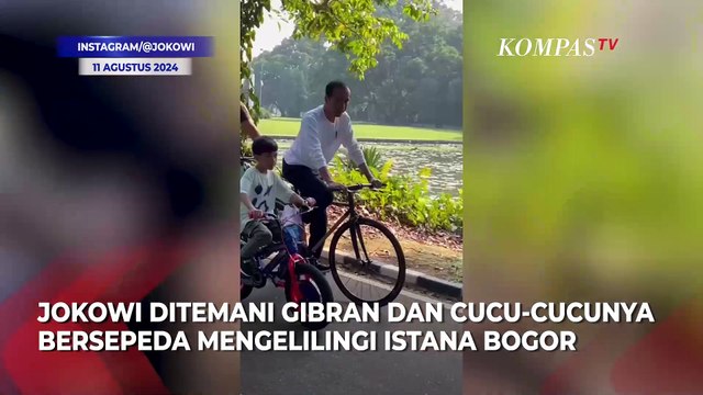 Momen Jokowi Ajak Cucu-Cucu Bersepeda Keliling Istana Bogor Nikmati Akhir Pekan