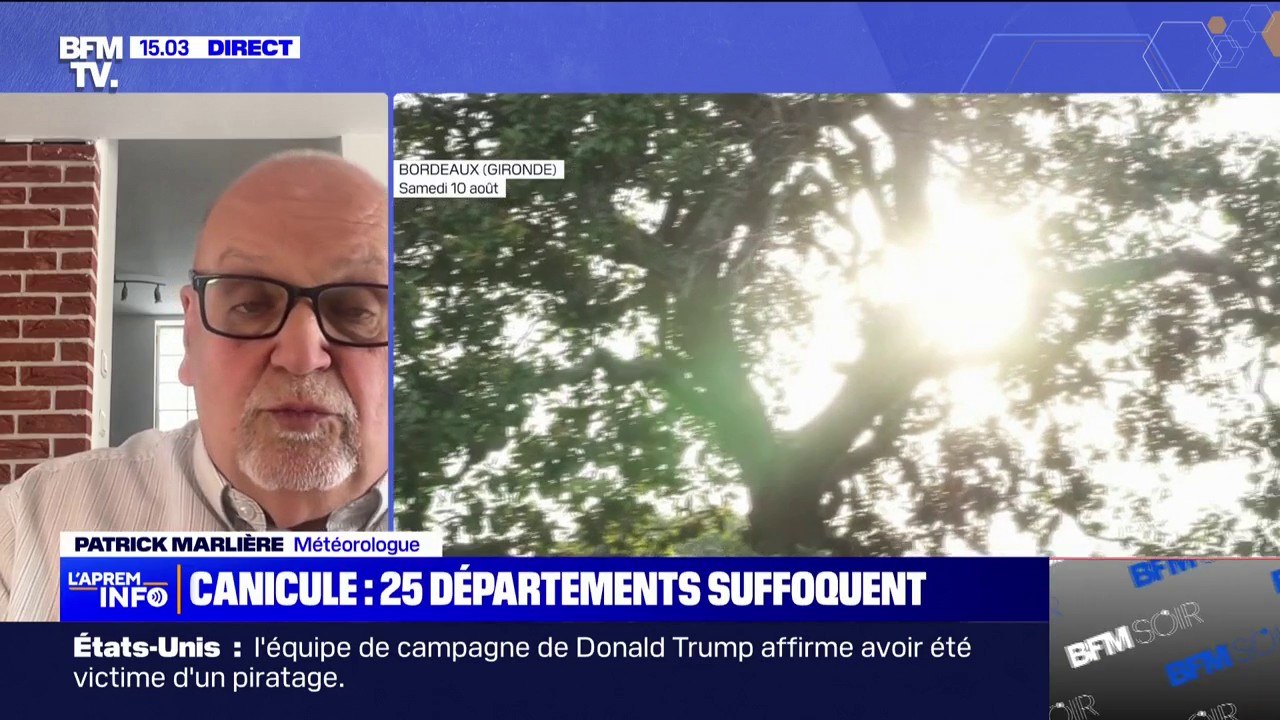 Canicule: "Ça va se calmer dès demain, sur toute la façade ouest", explique Patrick Marlière, météorologue