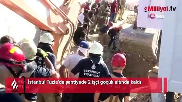 Tuzla'da şantiyede göçük! 2 işçi toprak altında kaldı