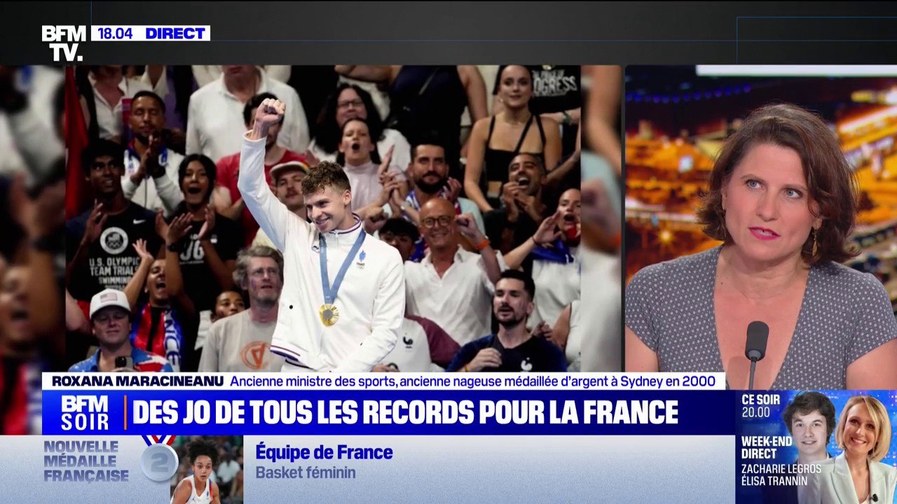 Roxana Maracineanu (ancienne ministre des Sports, ancienne nageuse médaillée d’argent), sur les JO: "On ne pouvait pas rêver mieux en termes d'organisation et d'engouement du public, de résultats"