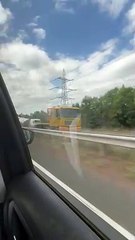 Overturned caravan closes road at Govilon