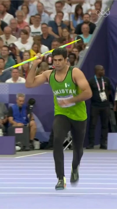 Olympic Record Alert. Arshad Nadeem From Pakistan Records 92.97m in Men's Javelin Throw Final At Paris 2024...!!