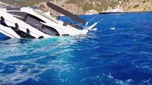 Moment luxurious yacht worth nearly £1m sinks off coast of Majorca