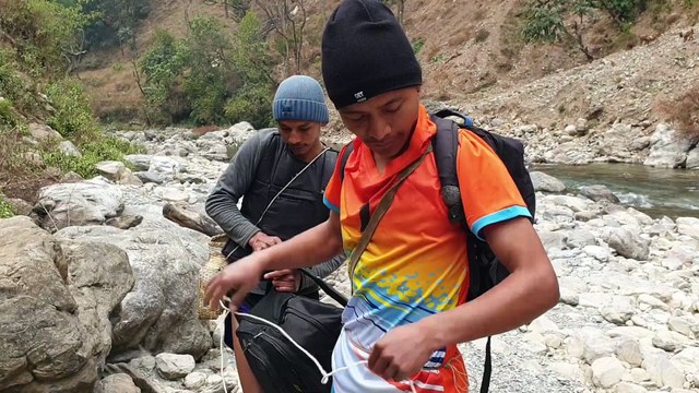 Cast Net Fishing in Small Stream River of Nepal | Himalayan Trout Fishing | Cast Netting |