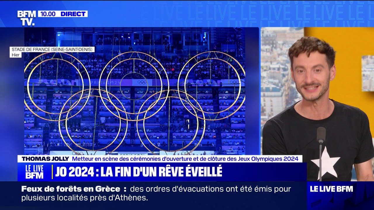 "J'ai été très ému de voir les athlètes au cœur de la cérémonie (de clôture des JO)", confie Thomas Jolly