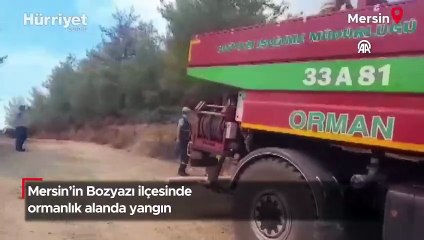 Mersin’in Bozyazı ilçesinde ormanlık alanda yangın