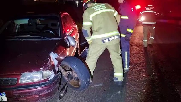 Condutor de Astra fica ferido em acidente na PRc-467 em Cascavel