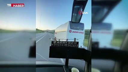 Ankara’da kaza yapan yolcu otobüsünün son görüntüleri