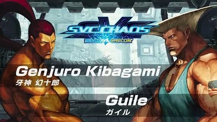 SNK vs. Capcom SVC Chaos - Genjuro Kibagami vs. Guile Combo Gameplay Trailer