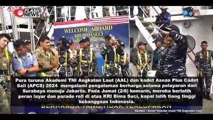 SUCT  TARUNA AAL DAN KADET APCS 2024 BELAJAR PERAN LAYAR DAN PARADE ROLL DARI PRAJURIT TNI AL KETER  DALAM TENTANG KAPAL IM MENGOPERASIKAN