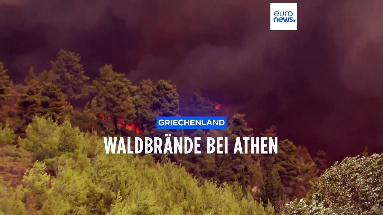 Athen im dichten Rauch: Menschen fliehen vor Waldbränden in Griechenland
