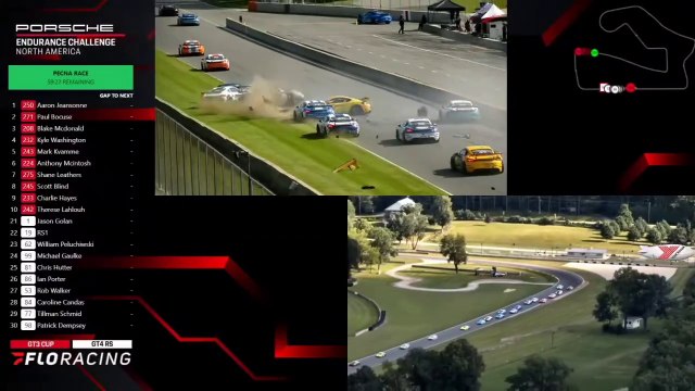 Porsche Endurance North America 2024 Race 2 Road America Start GT4 RS Huge Pile Up Crash