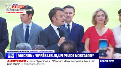 "Beaucoup de gens nous ont dit que ce n'était pas possible (...) Eh bien merci car vous l'avez fait": Emmanuel Macron remercie les acteurs des JO