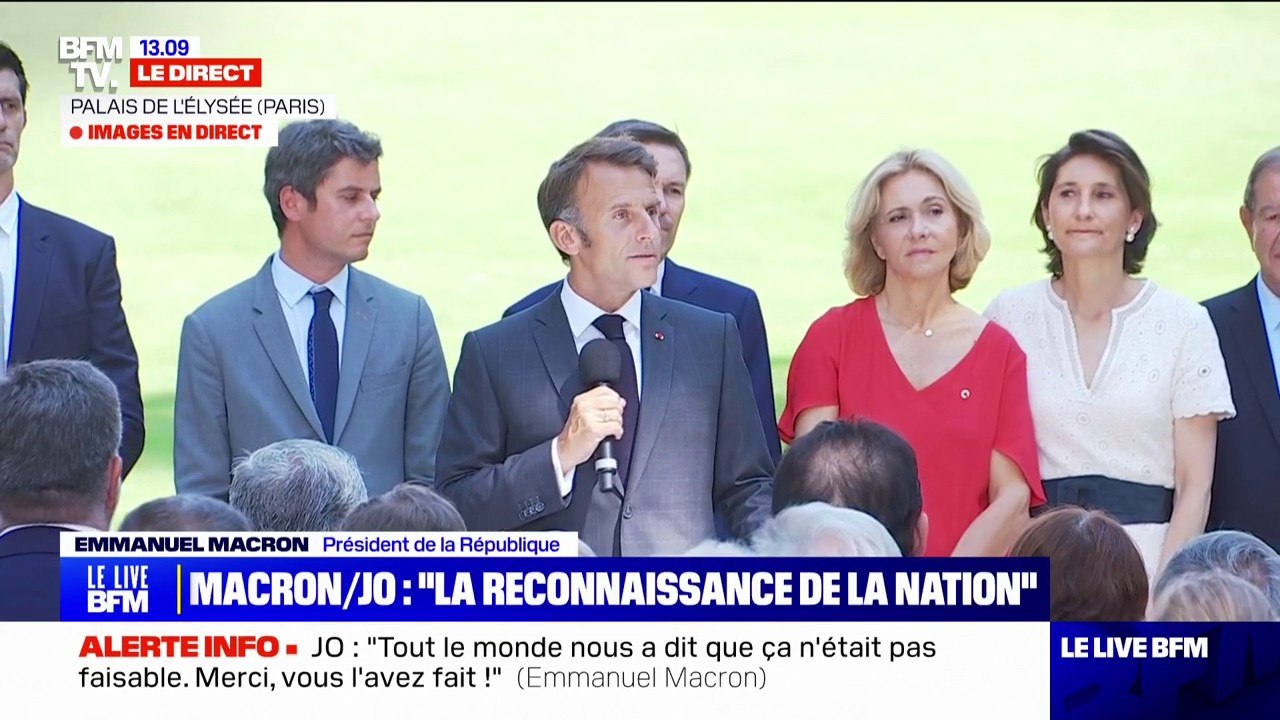 "On n'a pris aucun but, aucun drame n'est arrivé": Emmanuel Macron remercie les forces de sécurité, comparées à "un gardien de but"