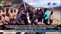 Prajurit Pos Nume Satgas Pamtas Kewilayahan Yonif  753-AVT Lakukan Perbaikan Tiang Persiapan HUT RI ke-79 di Distrik Nume, Kab. Puncak Jaya