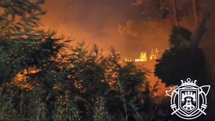Actuación de los Bomberos de Burgos en la ladera del Castillo