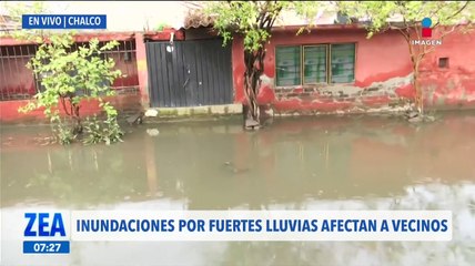Lluvias dejan bajo el agua a calles de Chalco, Estado de México