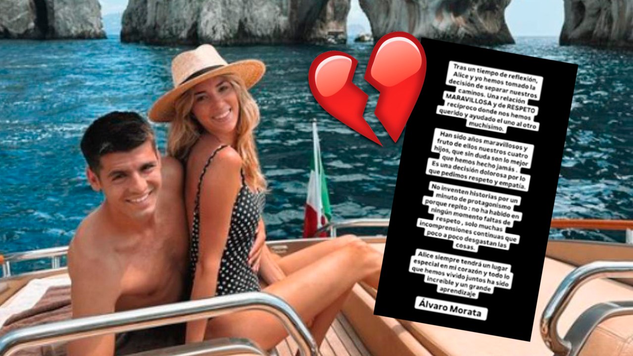 Álvaro Morata hace oficial la separación de Alice Campello