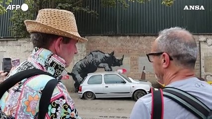 Download Video: Banksy, nello zoo l'ottavo giorno e' del rinoceronte