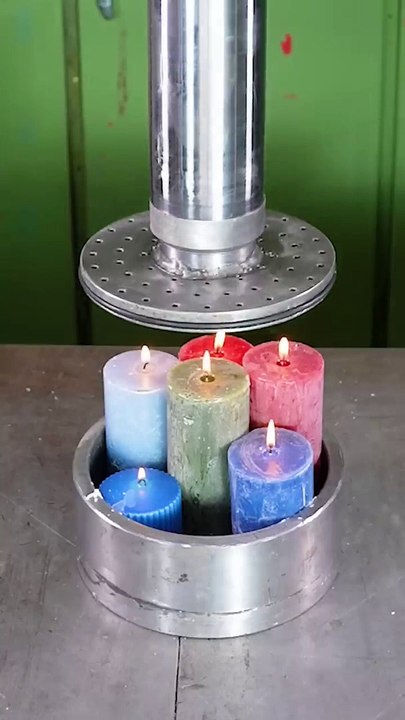 Crushing Candles and Crayons With Hydraulic Press  _hydraulicpress _crushing _satisfying _viral(720P_HD)
