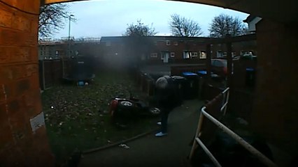 Home alone trouble: Woman's mobility scooter test ends with a funny fall