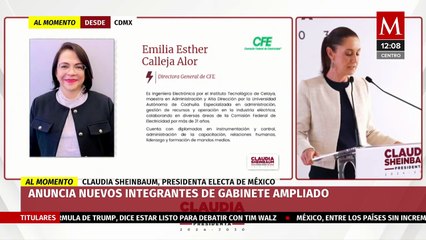 Sheinbaum anuncia que Emilia Esther Calleja será la primera mujer al frente de CFE