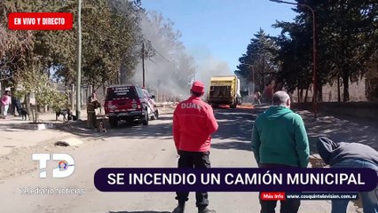 SE INCENDIÓ UN CAMIÓN RECOLECTOR DE RESIDUOS EN COSQUÍN