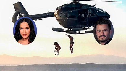 Katy Perry y Orlando Bloom saltan de un helicóptero al mar; lo presumen en Instagram