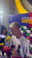 Dani Olmo atiende a los medios por primera vez como jugador del Barça