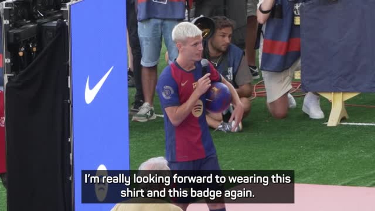 Dani Olmo presented as Barcelona player