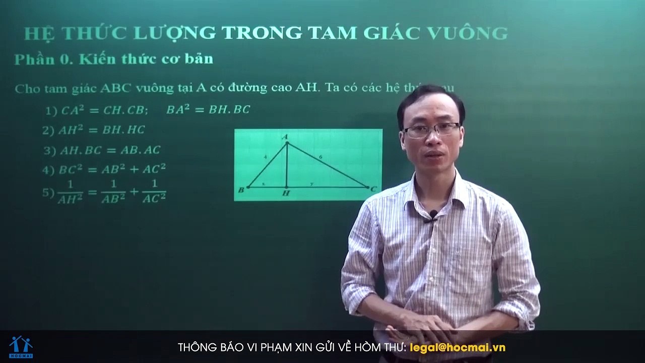 1. Bài 01. Hệ thức lượng trong tam giác vuông. (Luyện thi vào 10 Chuyên Toán CT1 ) - HOCMAI 2024-05-14 14_01