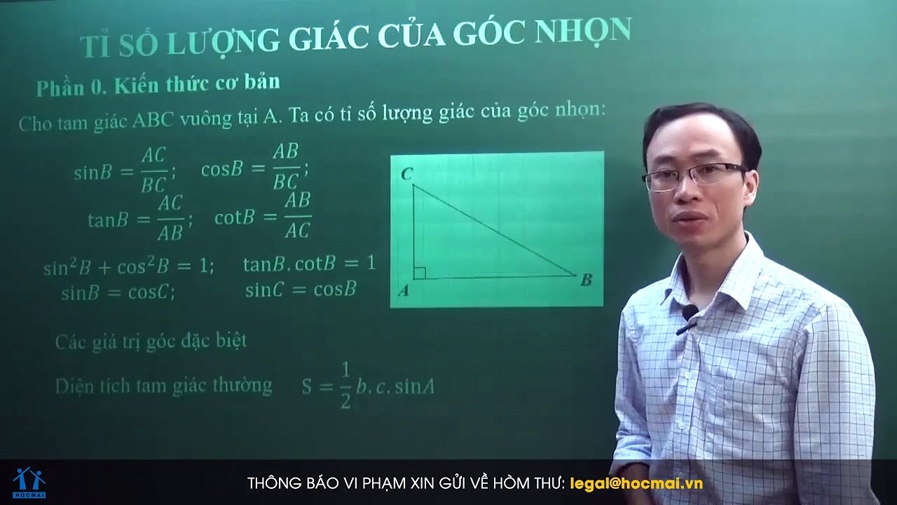 7. Bài 02. Tỉ số lượng giác của góc nhọn. (Luyện thi vào 10 Chuyên Toán CT1 ) - HOCMAI 2024-05-14 22_37