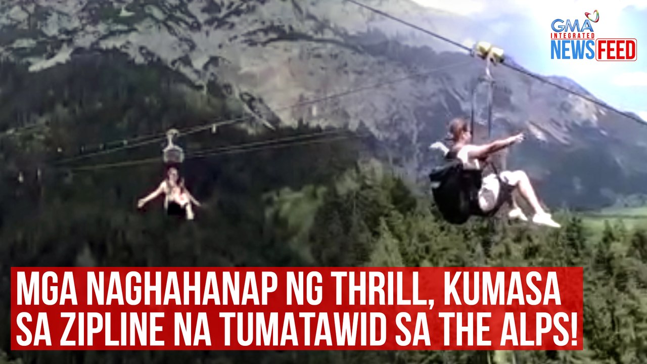 Mga naghahanap ng thrill, kumasa sa zipline na tumatawid sa The Alps! | GMA Integrated Newsfeed
