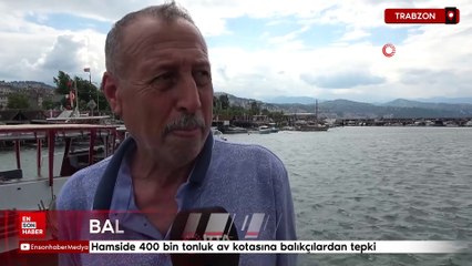 Trabzon'da hamside 400 bin tonluk av kotasına balıkçılardan tepki