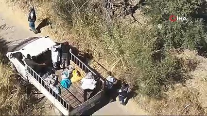 Bahçe hırsızları dron ile görüntülendi