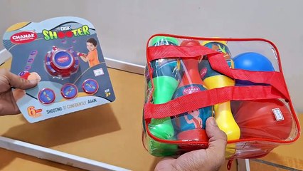 Unboxing and Review of aditi toys disk shooter and bowling game