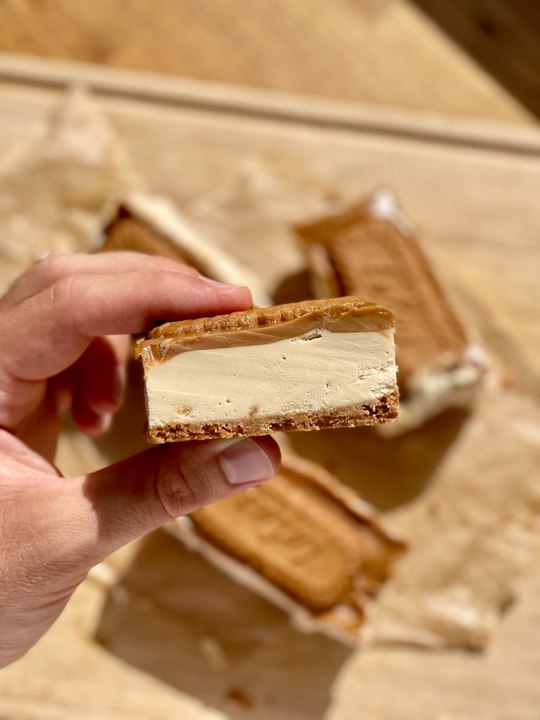 Mes Barres Glacées au Spéculoos | Recette Sans Sorbetière avec Seulement 5 Ingrédients