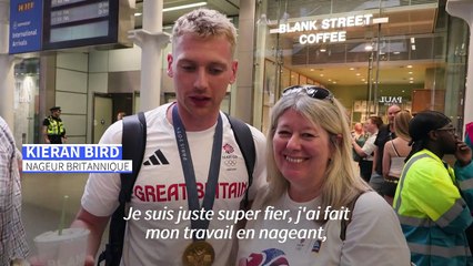 Les athlètes de la "Team GB" de retour à Londres après les JO