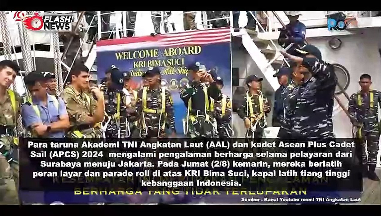TARUNA AAL DAN KADET APCS 2024 BELAJAR PERAN LAYAR DAN PARADE ROLL DARI PRAJURIT TNI AL
