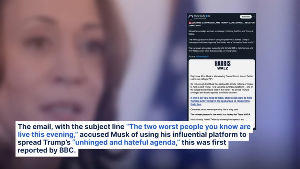 Kamala Harris's Campaign Slams Elon Musk's Interview With Ex-President: 'He Is Using His Purchased Platform ... To Spread Trump's Unhinged And Hateful Agenda'