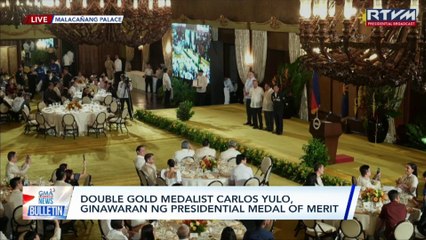 Double gold medalist Carlos Yulo, ginawaran ng Presidential Medal of Merit