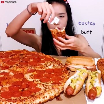 Eating from Costco's food court! Got their Pepperoni Pizza, Chicken Bake, Hot Turkey Sandwich & Hot Dogs! Their hot dogs are delicious! What's your favorite from Costco's food court? #mukbang #asmr #eatingasmr #asmreating #eatingsounds #pizza #pizzalover