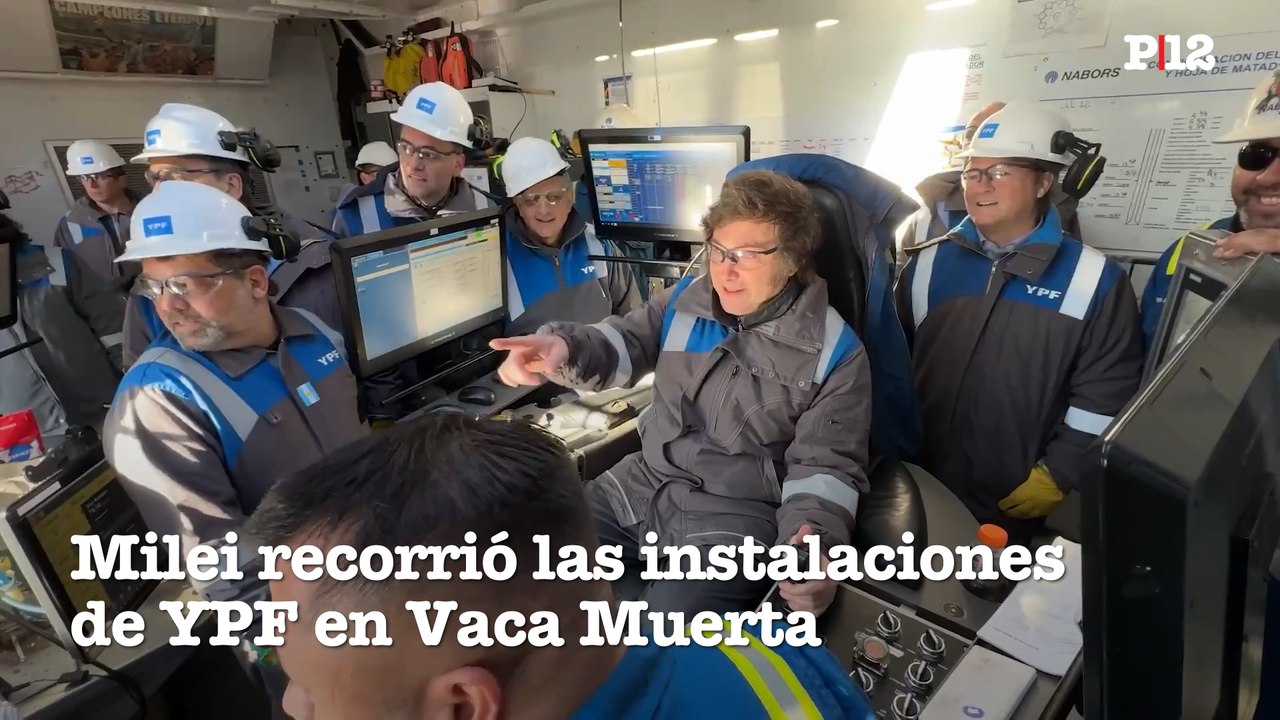 Milei recorrió las instalaciones de YPF en Vaca Muerta y se reunió con empresarios petroleros