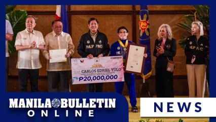 Carlos Yulo receives additional P-20M and Presidential Medal of Merit from President Marcos